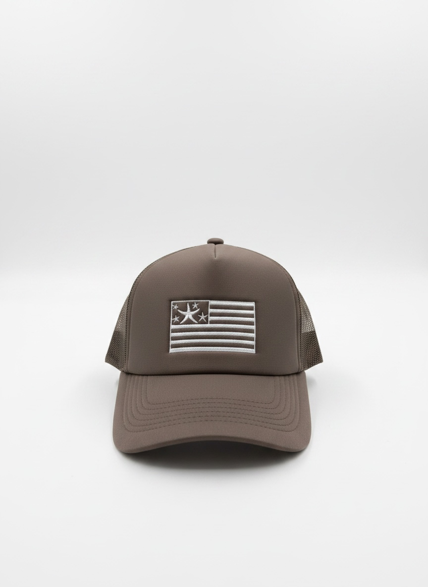 Bronza Americana Starfish Trucker Hat - Mocha & White