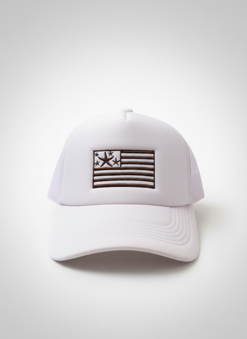 Bronza Americana Starfish Trucker Hat - Light Pink & Brown
