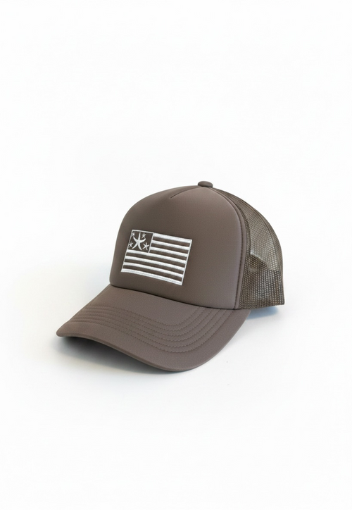 Bronza Americana Starfish Trucker Hat - Mocha & White