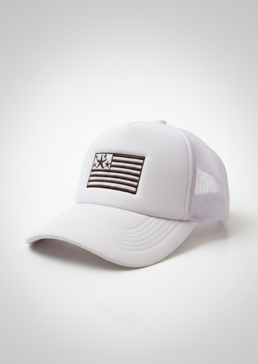 Bronza Americana Starfish Trucker Hat - Light Pink & Brown