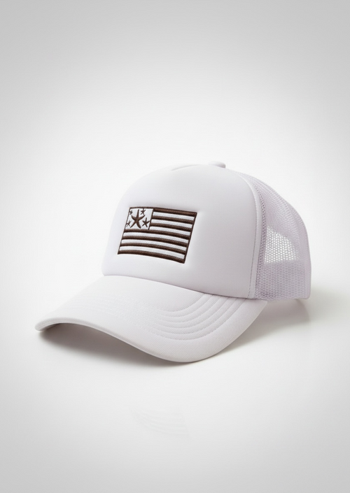 Bronza Americana Starfish Trucker Hat - Light Pink & Brown