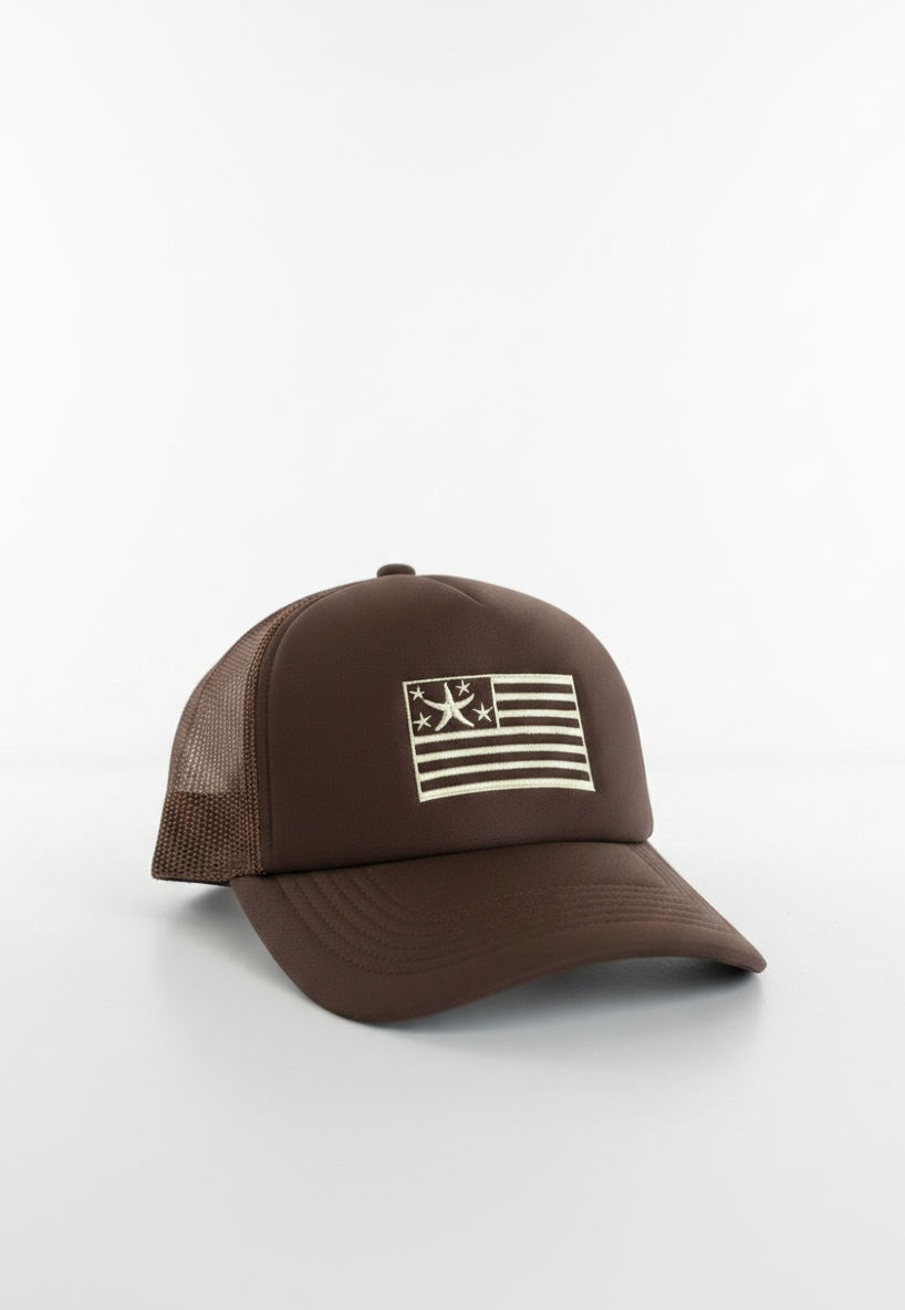 Bronza Americana Starfish Trucker Hat - Brown & Yellow